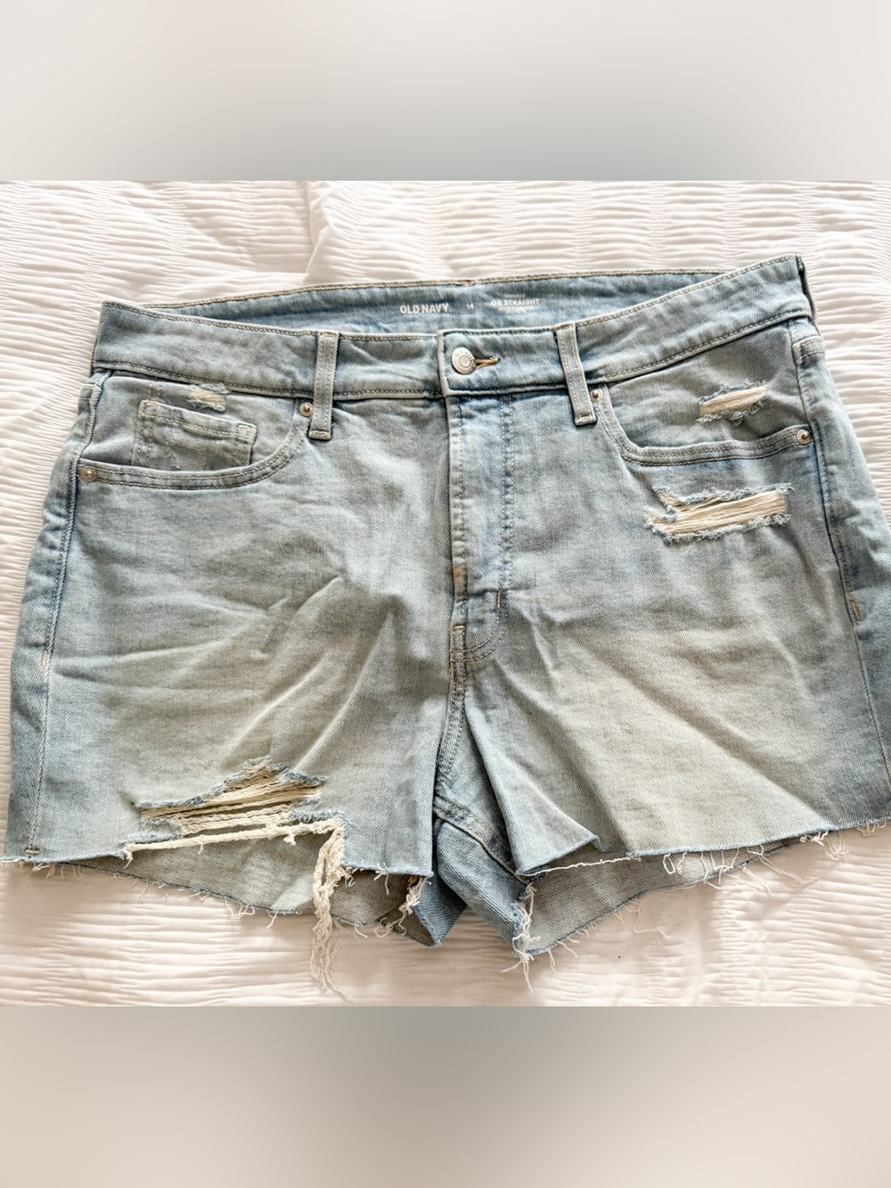 Old Navy Light Wash Distressed Denim Shorts